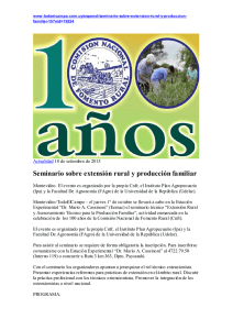 Seminario sobre extensión rural y producción familiar Todo el Campo 18-09-2015