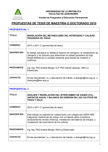 PROPUESTAS DE TESIS DE MAESTRÍA O DOCTORADO 2010