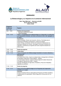 Seminario La Biotecnología y su impacto en el Comercio Internacional