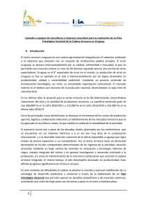 Llamado a equipo de consultores o empresa consultora para la realización de un Plan Estratégico Sectorial de la Cadena Arrocera en Uruguay, descargarlo Aquí (PDF, 553KB)