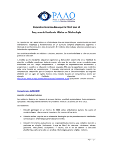 Requisitos Recomendados por la PAAO para el   Programa de Residencia Médica en Oftalmología   