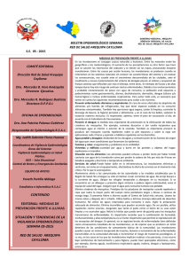 BOLETÍN EPIDEMIOLÓGICO SEMANAL RED DE SALUD AREQUIPA CAYLLOMA S.E. 05 - 2015