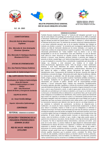 BOLETÍN EPIDEMIOLÓGICO SEMANAL RED DE SALUD AREQUIPA CAYLLOMA S.E. 16 - 2015