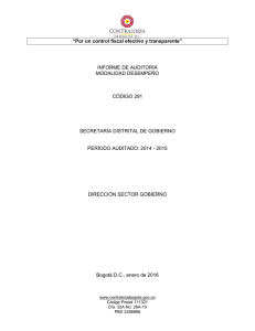 Informe de Auditor a Modalidad de Desempe o 2014 -2015