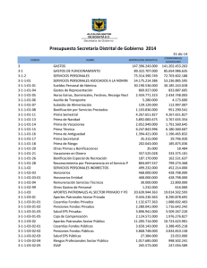 Presupuesto Secretaría de Gobierno 2014