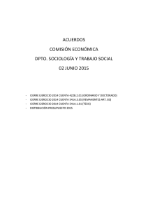   ACUERDOS  COMISIÓN ECONÓMICA  DPTO. SOCIOLOGÍA Y TRABAJO SOCIAL 