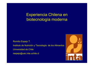 Experiencia Chilena en Biotecnolog a.