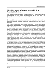 Materiales para la reforma del artículo 230 de la Constitución Política