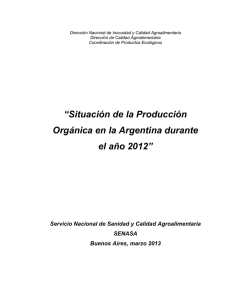 Informe SENASA 2012