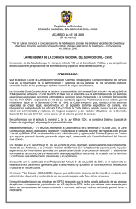 República de Colombia COMISIÓN NACIONAL DEL SERVICIO CIVIL -CNSC-
