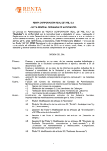 RENTA CORPORACIÓN REAL ESTATE, S.A.  JUNTA GENERAL ORDINARIA DE ACCIONISTAS