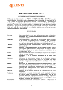 RENTA CORPORACIÓN REAL ESTATE, S.A.  JUNTA GENERAL ORDINARIA DE ACCIONISTAS