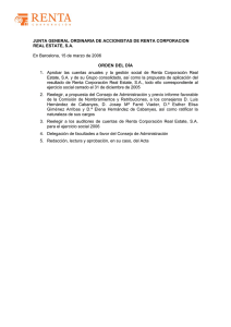 JUNTA GENERAL ORDINARIA DE ACCIONISTAS DE RENTA CORPORACION REAL ESTATE, S.A.