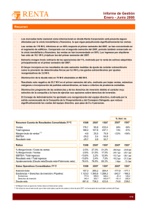 Informe de Gestión Enero - Junio 2008 Resumen