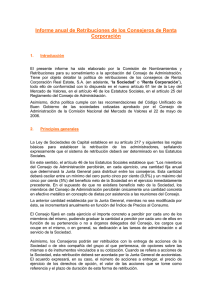 Informe anual de Retribuciones de los Consejeros de Renta Corporación