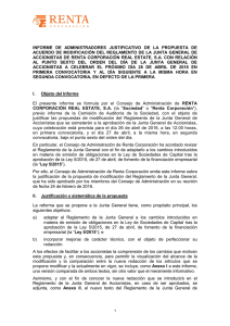 INFORME  DE  ADMINISTRADORES  JUSTIFICATIVO  DE ... ACUERDO DE MODIFICACIÓN DEL REGLAMENTO DE LA JUNTA GENERAL DE