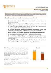 NOTA INFORMATIVA Resultats gener – desembre 2007 21 de febrer de 2008