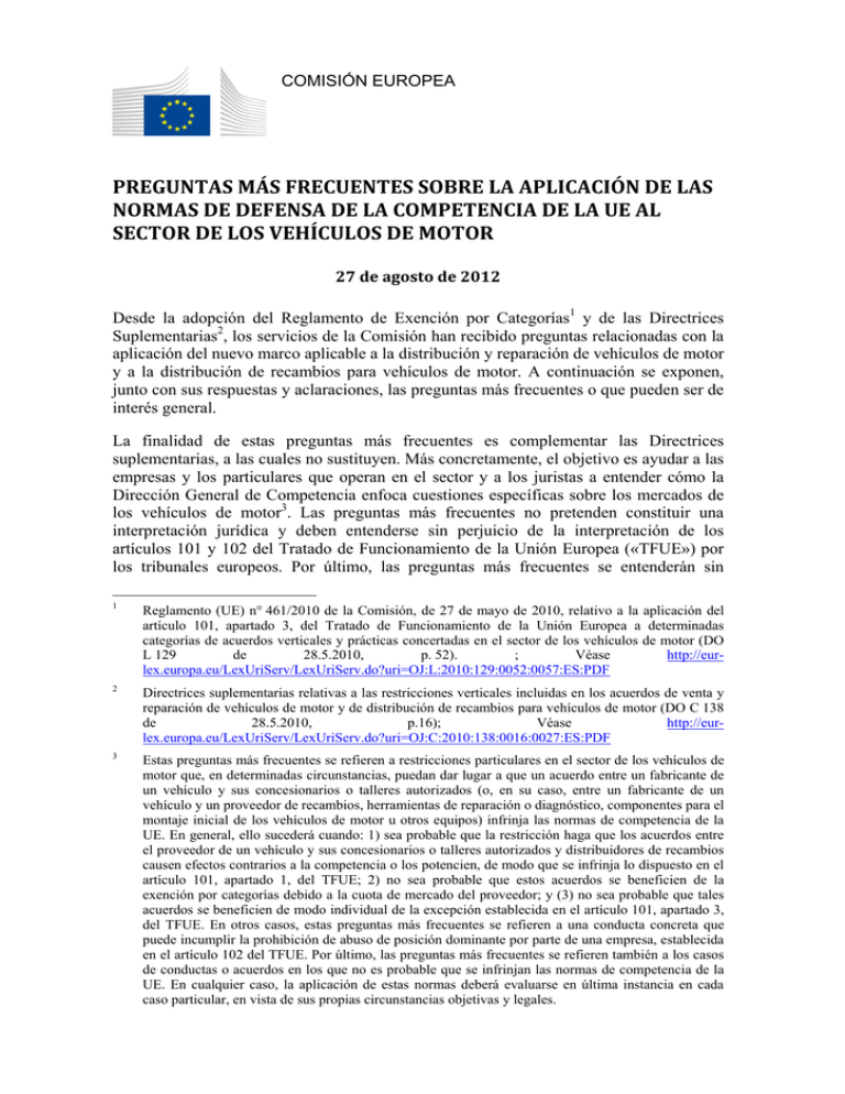 PREGUNTAS M S FRECUENTES SOBRE LA APLICACI N DE LAS