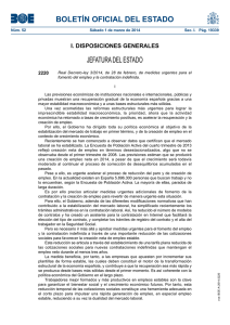 El R.D. Ley 3/2014 de 28 de febrero  de medidas urgentes para el fomento del Empleo y la Contratación indefinida
