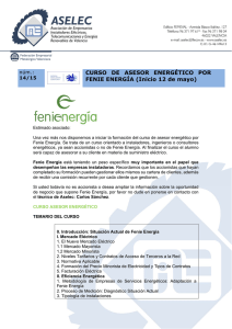 Programa del Curso de Agente Energético y formulario de inscripción