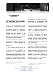 BOLETÍN INFORMATIVO Noviembre 2013 EXCLUSION  DE  COBERTURA:  NOTIFICACION