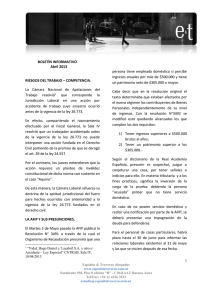 BOLETÍN INFORMATIVO  Abril 2013 RIESGOS DEL TRABAJO – COMPETENCIA.