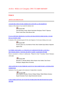 Archivo  Médico de Camagüey 2003;7(5)  ISSN 1025-0255 ÍNDICE