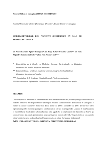 Hospital Provincial Clínico-Quirúrgico- Docente “Amalia Simoni”. Camagüey. TERAPIA INTENSIVA