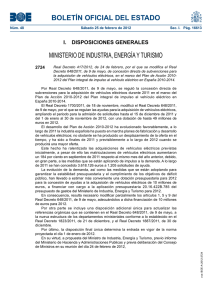 BOLETÍN OFICIAL DEL ESTADO MINISTERIO DE INDUSTRIA, ENERGÍA Y TURISMO 2724