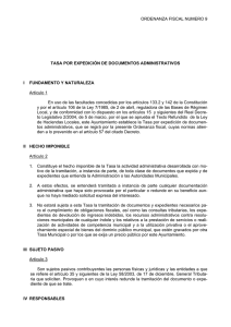 Ordenanza Fiscal nº 9 - Tasa por expedición de documentos administrativos