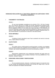 Ordenanza Fiscal nº 17 - Tasa por el servicio de almotacenia y repeso (báscula municipal)