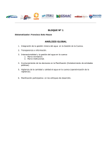 Propuesta de Agenda Nacional del para la Gesti n del Agua, Mineria y Cuenca