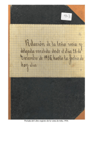 Libro registro de venta de leña recia y delgada, año 1936