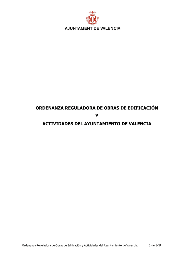 Ordenanza Municipal Reguladora De Obras De Edificacion Y Actividades ...