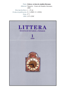 LITTERA; Revista de estudios literanos, nº1