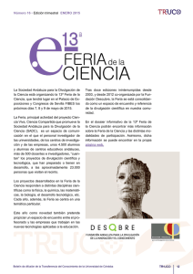 Número 16 ENERO 2015 Edición trimestral La Sociedad Andaluza para la Divulgación de