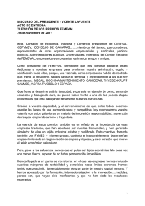 DISCURSO DEL PRESIDENTE - VICENTE LAFUENTE ACTO DE ENTREGA