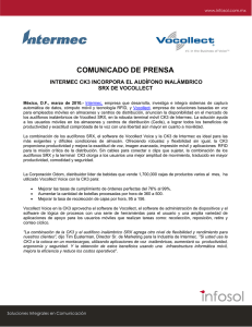 COMUNICADO DE PRENSA INTERMEC CK3 INCORPORA EL AUDÍFONO INALÁMBRICO SRX DE VOCOLLECT