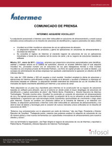 COMUNICADO DE PRENSA INTERMEC ADQUIERE VOCOLLECT