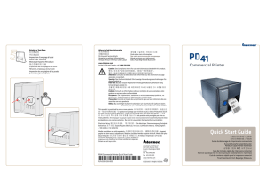 PD41 Commercial Printer Quick Start Guide