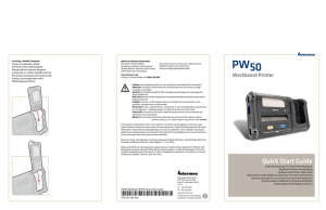 PW50 Workboard Printer Quick Start Guide