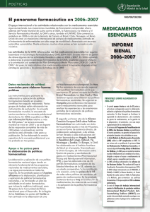 Medicamentos Esenciales Informe Bienal 2006–2007