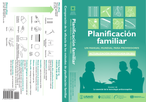 Planificación familiar: un manual mundial para proveedores