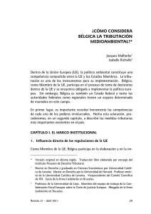 ¿CÓMO CONSIDERA BÉLGICA LA TRIBUTACIÓN MEDIOAMBIENTAL?*