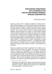 IMPLICANCIAS TRIBUTARIAS EN EL EXTERIOR DE LOS NUEVOS GRAVÁMENES MINEROS: ANÁLISIS COMPARATIVO