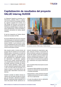 Capitalización de resultados del proyecto VALUE Interreg SUDOE