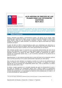 Ir a Alza Máxima de Precios para Cotizantes Cautivos Año 2012