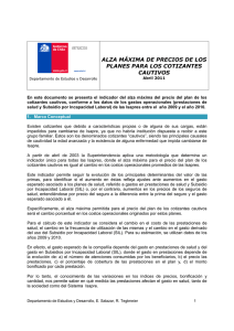 Ir a Alza Máxima de Precios para Cotizantes Cautivos Año 2011