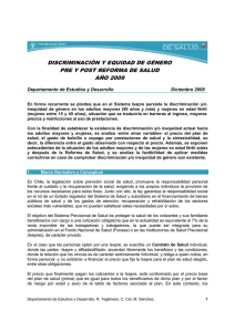 Ir a Discriminación y Equidad de Género Pre y Post Reforma de Salud