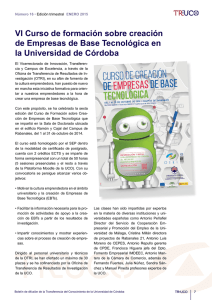 VI Curso de formación sobre creación la Universidad de Córdoba
